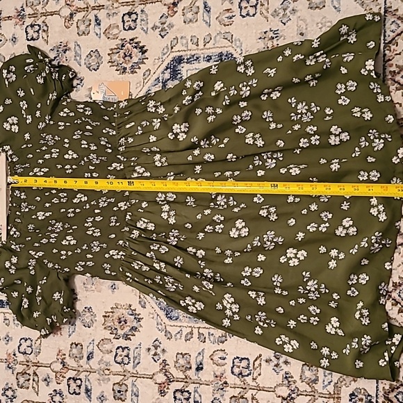 THEREABOUTS GIRLS PLUS SIZE GREEN & WHITE FLORAL SMOCKING DRESS SIZE 2XL 20.5P - Picture 15 of 16